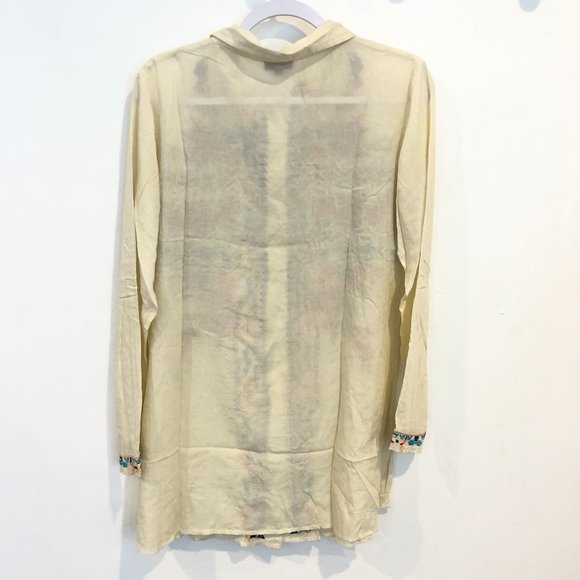 Scully Floral Embroidered Ivory Button Tunic Top - Picture 9 of 13